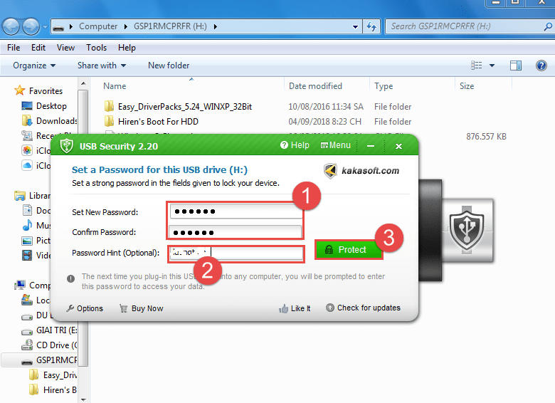 dat mat khau cho usb 4